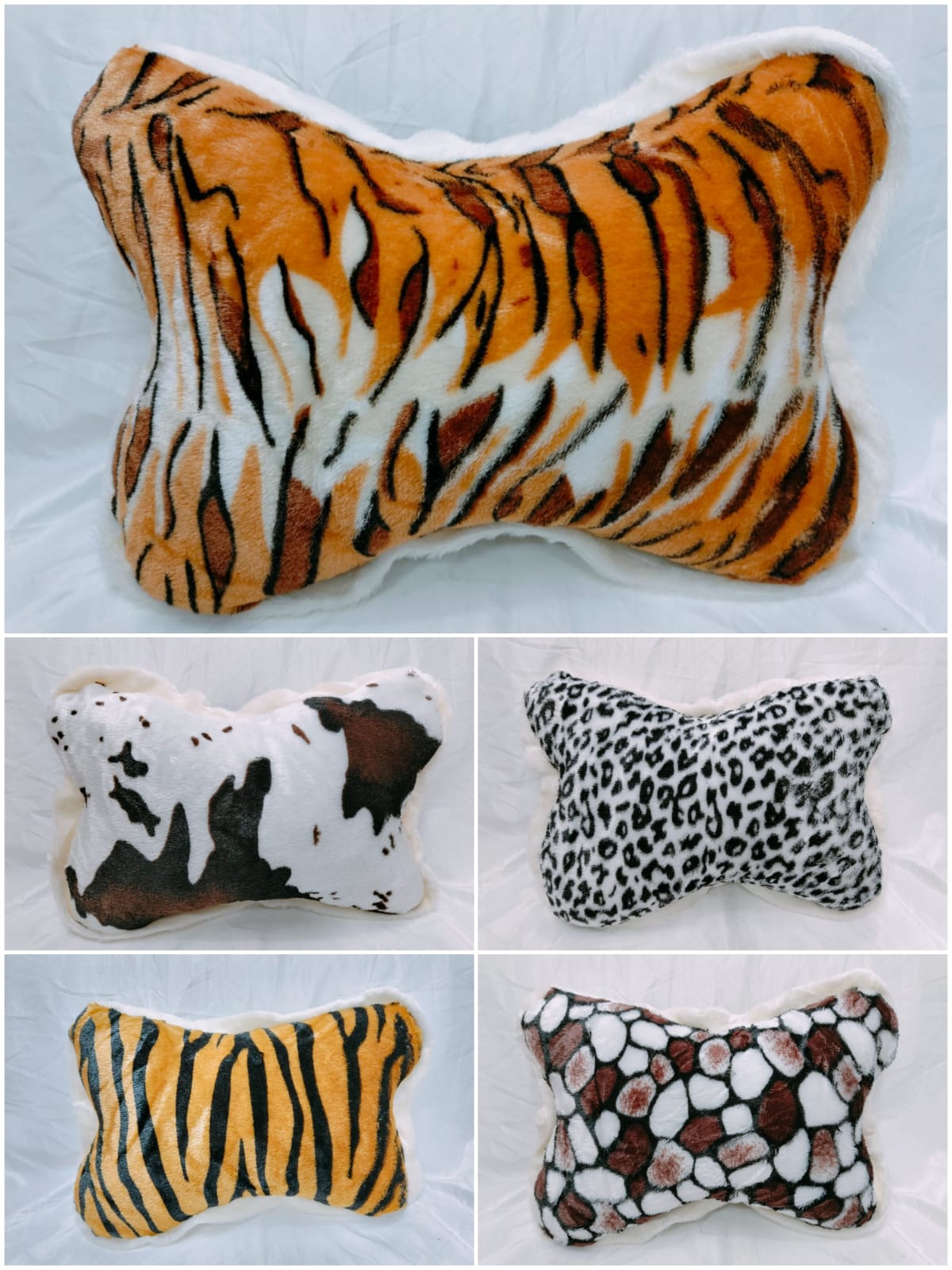 Tiger Print Pillow With Cheetah Print, Lumbar Pillow
